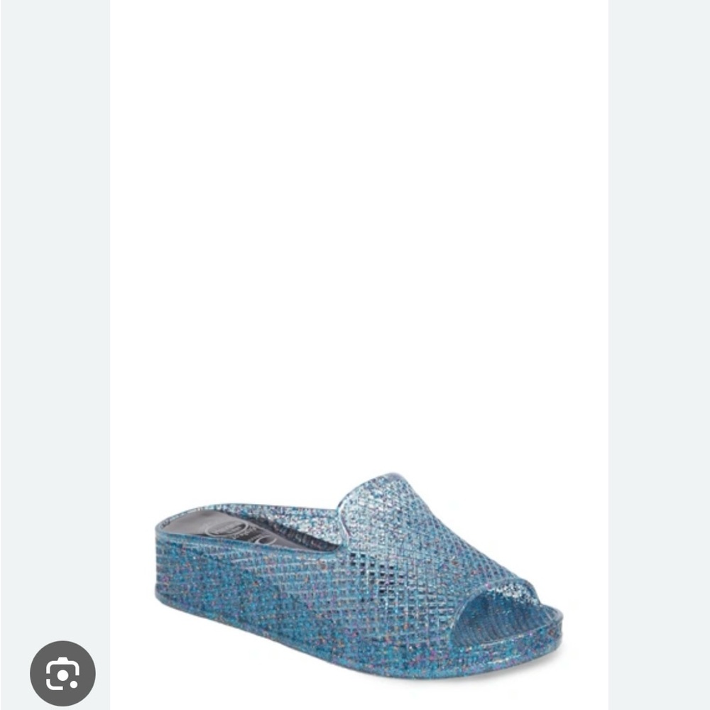 Jeffrey Campbell Jelly Glitter Blue Slide Sandals